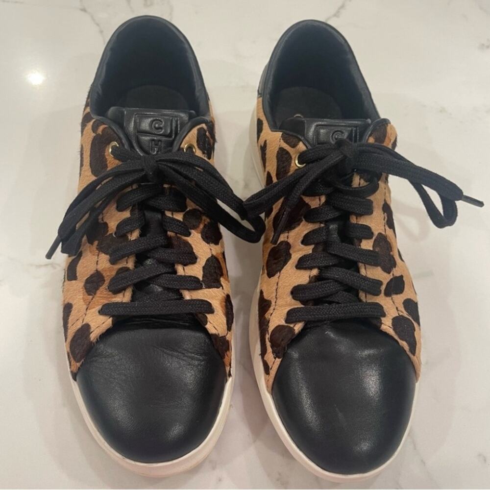Cole Haan Leopard Real Fur Print Women's Sneakers Y2K